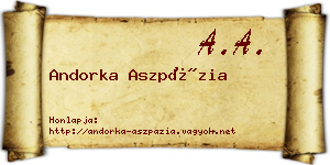 Andorka Aszpázia névjegykártya